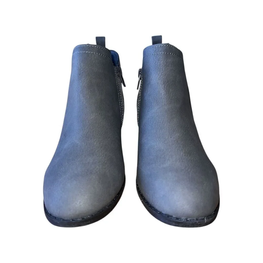 Sun & Stone Cadee Grey Fashion Faux Leather Booties Women’s Size 5.5M